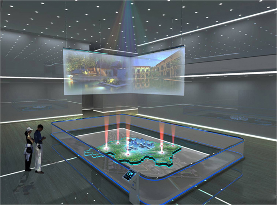 旅游景區(qū)數(shù)字沙盤(pán)插圖